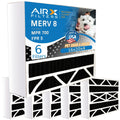 16x20x4 Air Filter Odor Eliminator Carbon Filter MERV 8 Comparable to MPR 700 & FPR 5 AC HVAC Premium USizeA Made 16x20x4 Furnace Filters by AIRX FILTERSize WICKED CLEAN AIR. 6 Pack