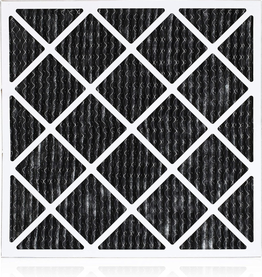 Filterbuy 25x25x1 MERV 8 Odor Eliminator Pleated HVAC AC Furnace Air Filters with Activated Carbon (6-Pack)