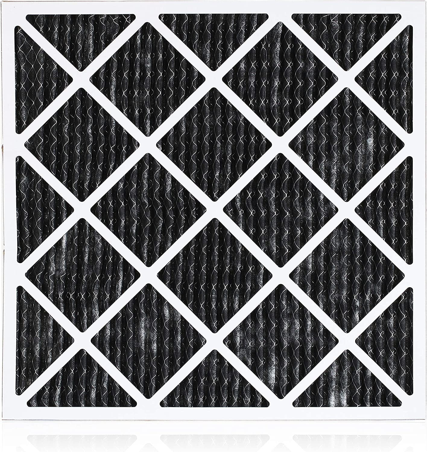 Filterbuy 25x25x1 MERV 8 Odor Eliminator Pleated HVAC AC Furnace Air Filters with Activated Carbon (6-Pack)