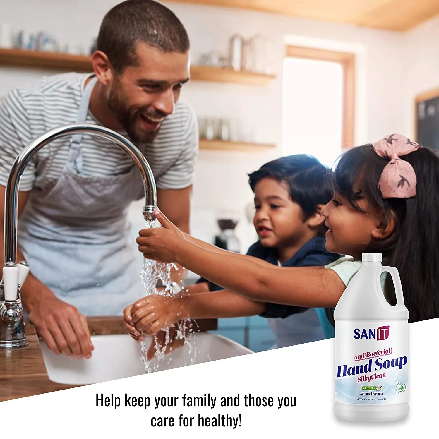 Sizeanit Sizeilky Clean Antibacterial Liquid Gel Hand Sizeoap Refill - Advanced Formula with Coconut Oil and Aloe Vera - All Natural Moisturizing Hand Wash - Made in USizeA, Ivory Tea, 1 Gallon