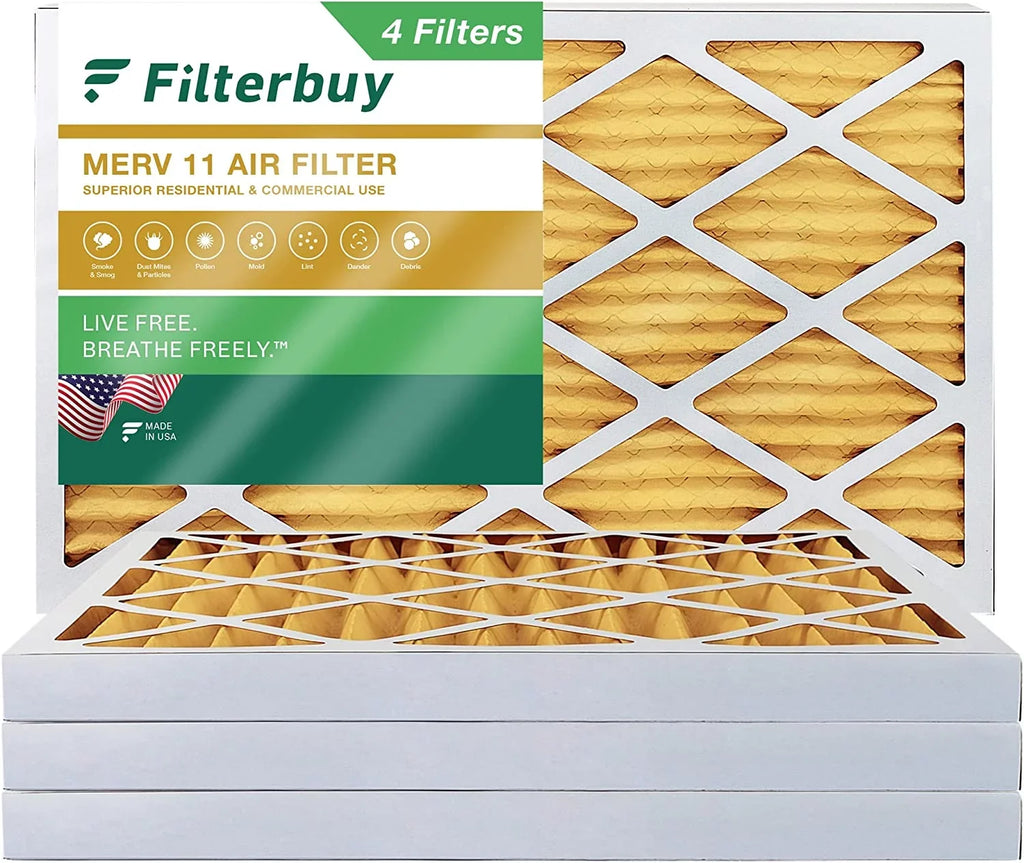 Filterbuy 12x36x2 MERV 11 Pleated HVAC AC Furnace Air Filters (4-Pack)