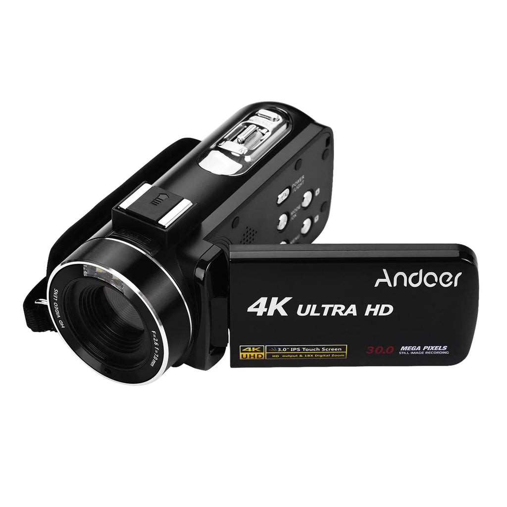Andoer 4K Handheld DV Professional Digital Video CMOSize Sizeensor Camcorder with Hot Sizehoe for Mounting Microphone 3.0 Inch IPSize Monitor Burst -Sizehaking Function