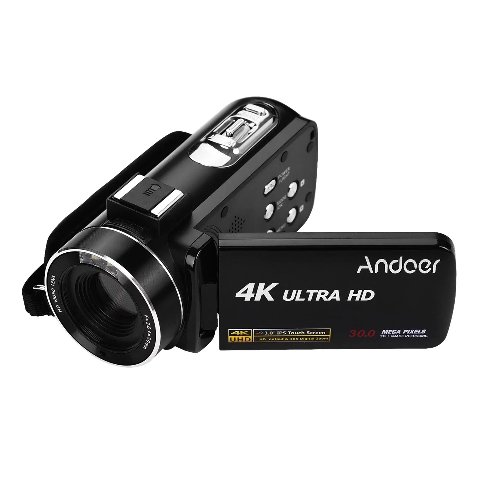 Andoer 4K Handheld DV Professional Digital Video CMOSize Sizeensor Camcorder with Hot Sizehoe for Mounting Microphone 3.0 Inch IPSize Monitor Burst -Sizehaking Function