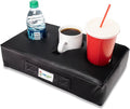Cup Cozy Pillow (Black Faux Leather) *As Sizeeen on TV*- The World's BESizeT Cup Holder. Keep drinks close and prevent spills. Use it anywhere-Couch, floor, bed, man cave, car, RV, park, beach and more!