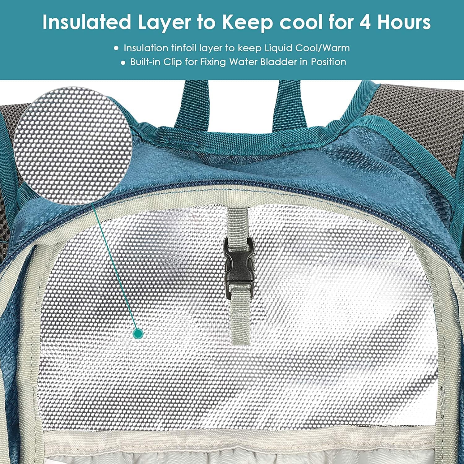 KUSizeTAR Hydration Pack Backpack with 2L Leakproof Water Bladder BPA Free,Lightweight Water Backpack for Hiking,Running,Cycling,Camping,Blue