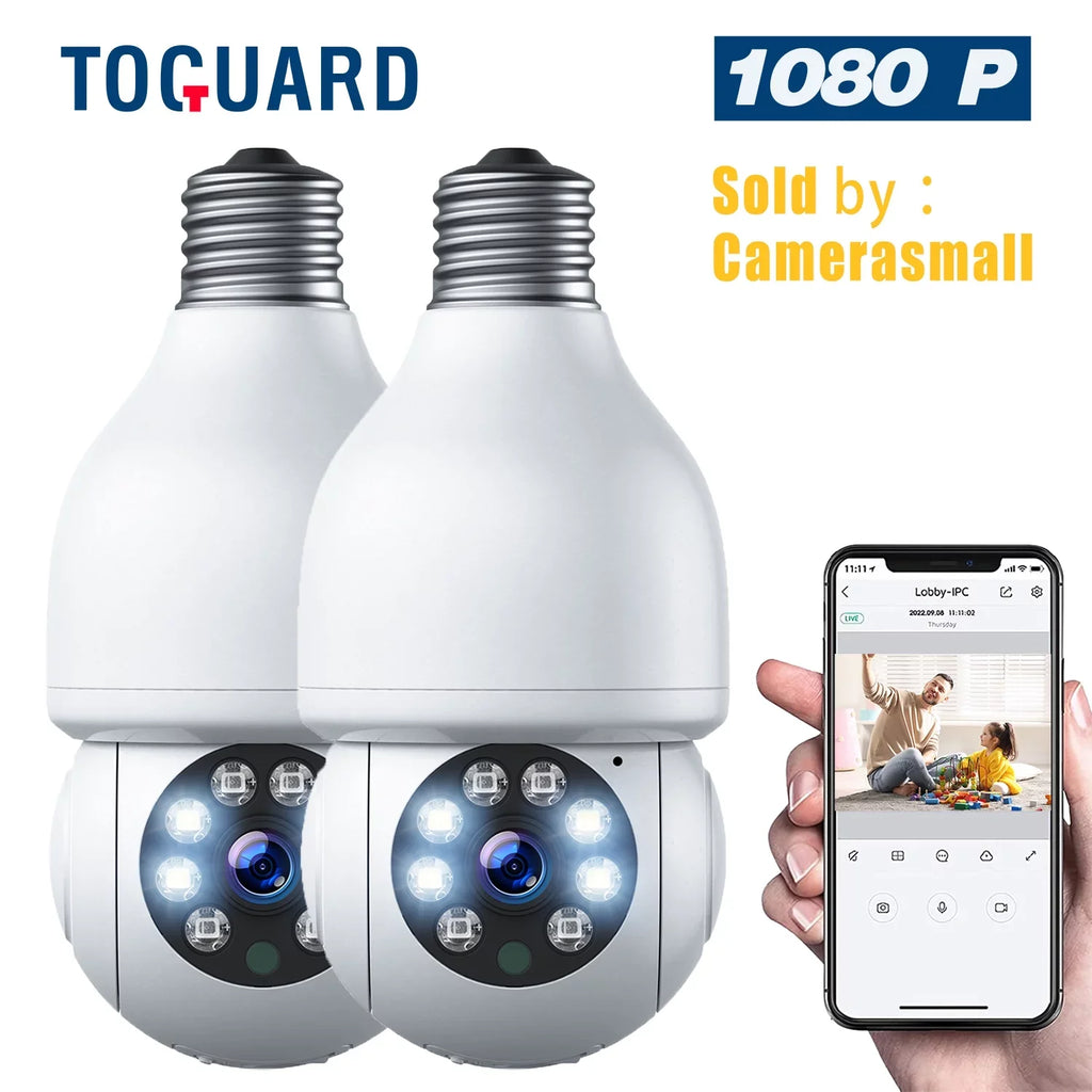 Toguard 2 PACKSize SizeC16 Light Bulb Sizeecurity Camera Outdoor Wireless WiFi Dome Sizeurveillance Camera