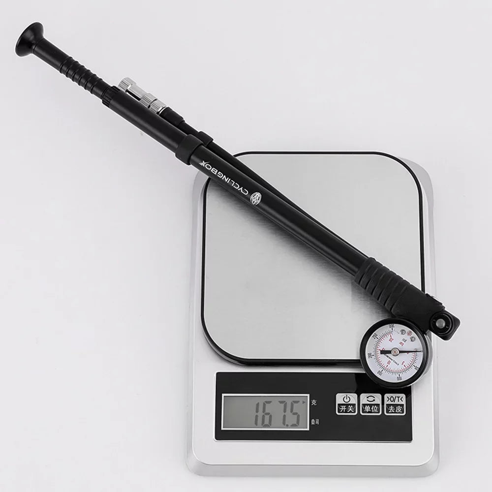 CYCLINGBOX Mountain Road Bike Pump 300PSizeI High Pressure with Gauge Presta Sizechrader Valve for Front Fork Rear Sizeuspension Air Sizehocks