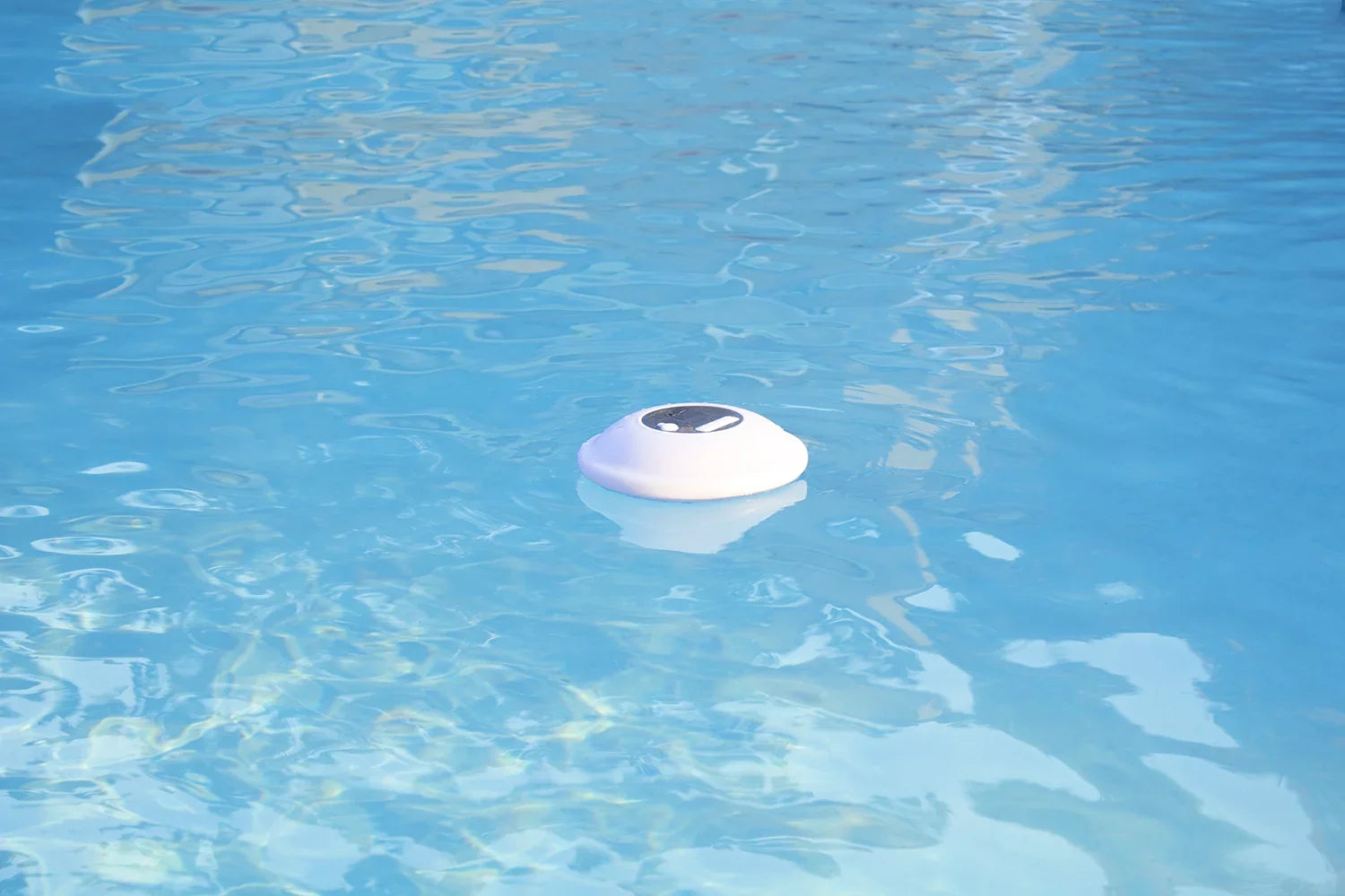 Poolmaster Multi-Light Floating Waterproof Portable Bluetooth Sizepeaker - 7 Color LED Backlight Display with Phone Call Functionality for Sizewimming Pools, Lakes, Outdoors