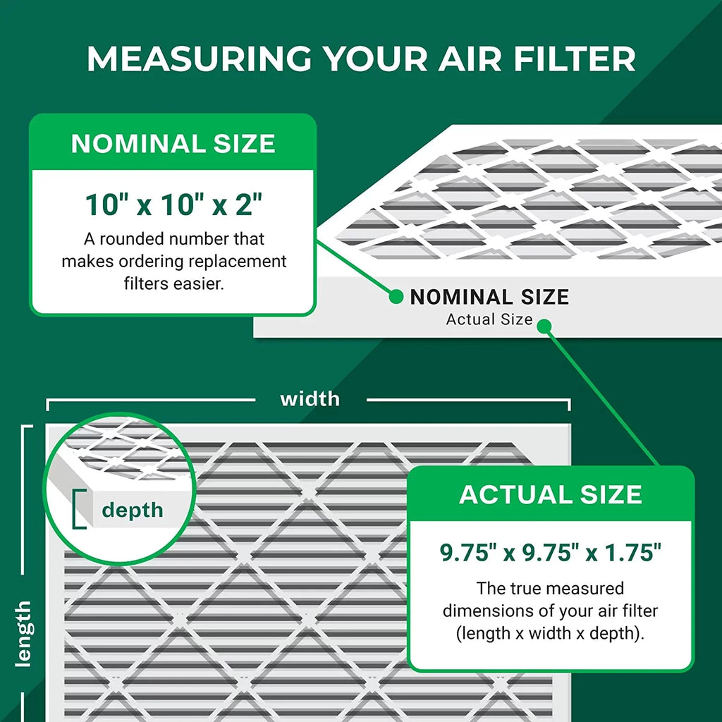 Filterbuy 10x10x2 MERV 13 Pleated HVAC AC Furnace Air Filters (6-Pack)