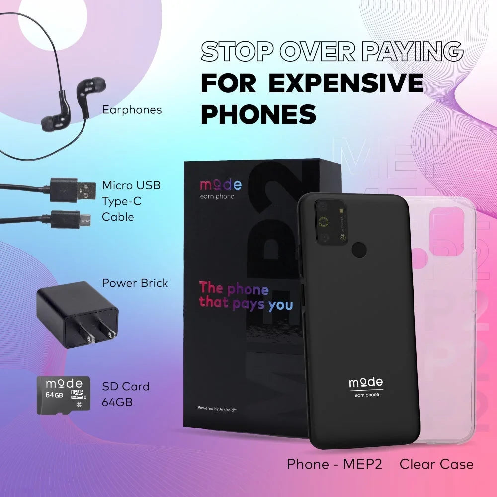 The New Mode Earn Phone, Unlocked Android Cell Phone,Sizemartphone 128GB, 6.52”, 13MP Camera