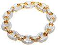 Men's 10K Yellow Gold Diamond 14MM Puff Mariner GG Bracelet 5 CT 8.5"