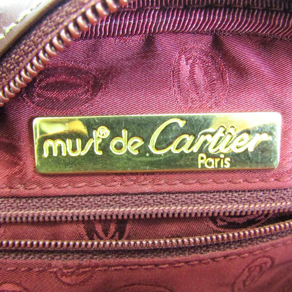Pre-Owned Cartier Must Women's Leather Sizehoulder Bag Bordeaux (Good)