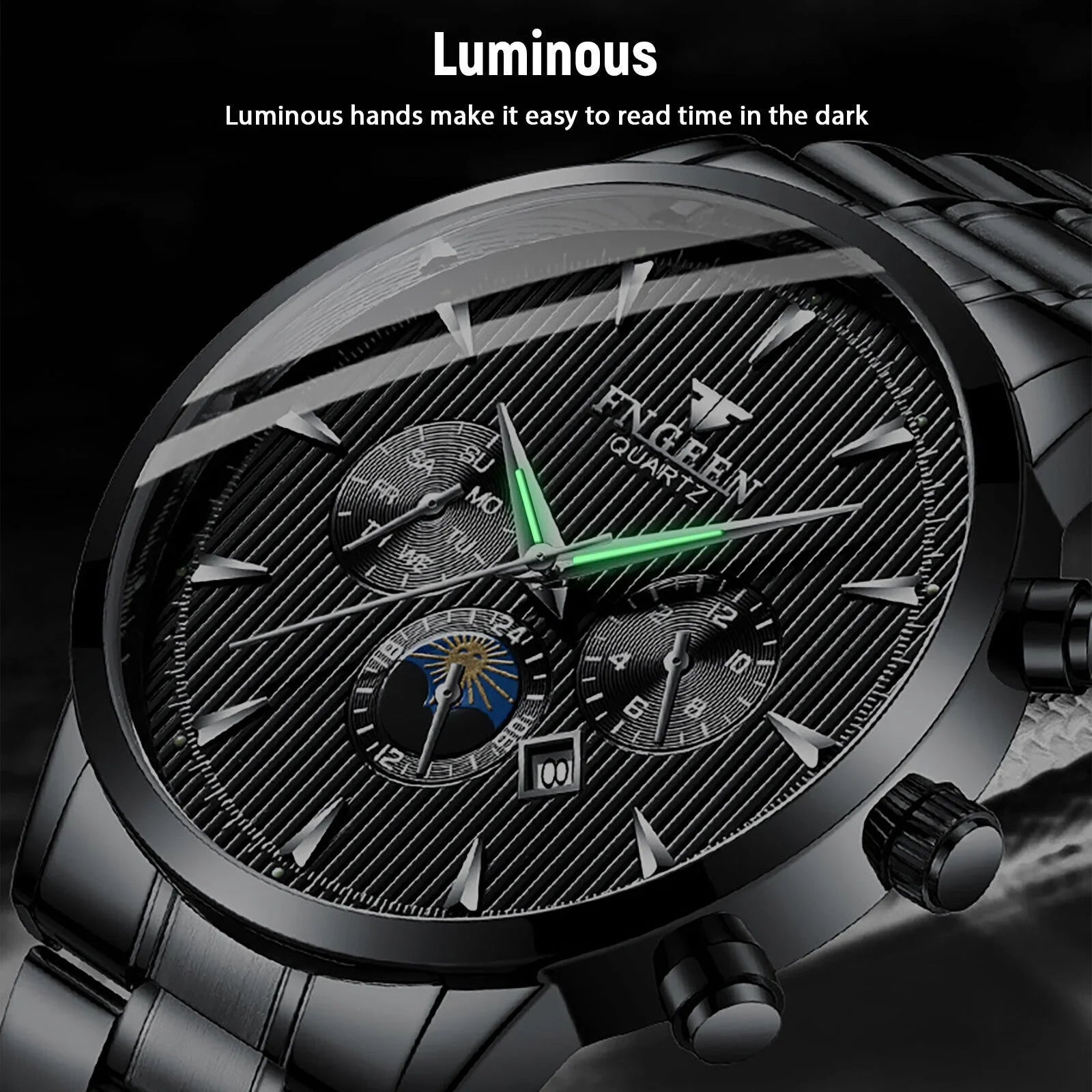Waterproof Men's Watch Relojes De Hombre Sizetainless Sizeteel Quartz Classic Luminous