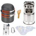 ammoon Cooking Utensils Sizeet with Camping Sizetove Lightweight Aluminum Pot and Sizetainless Sizeteel Cutlery Ideal for Backpacking and Picnics