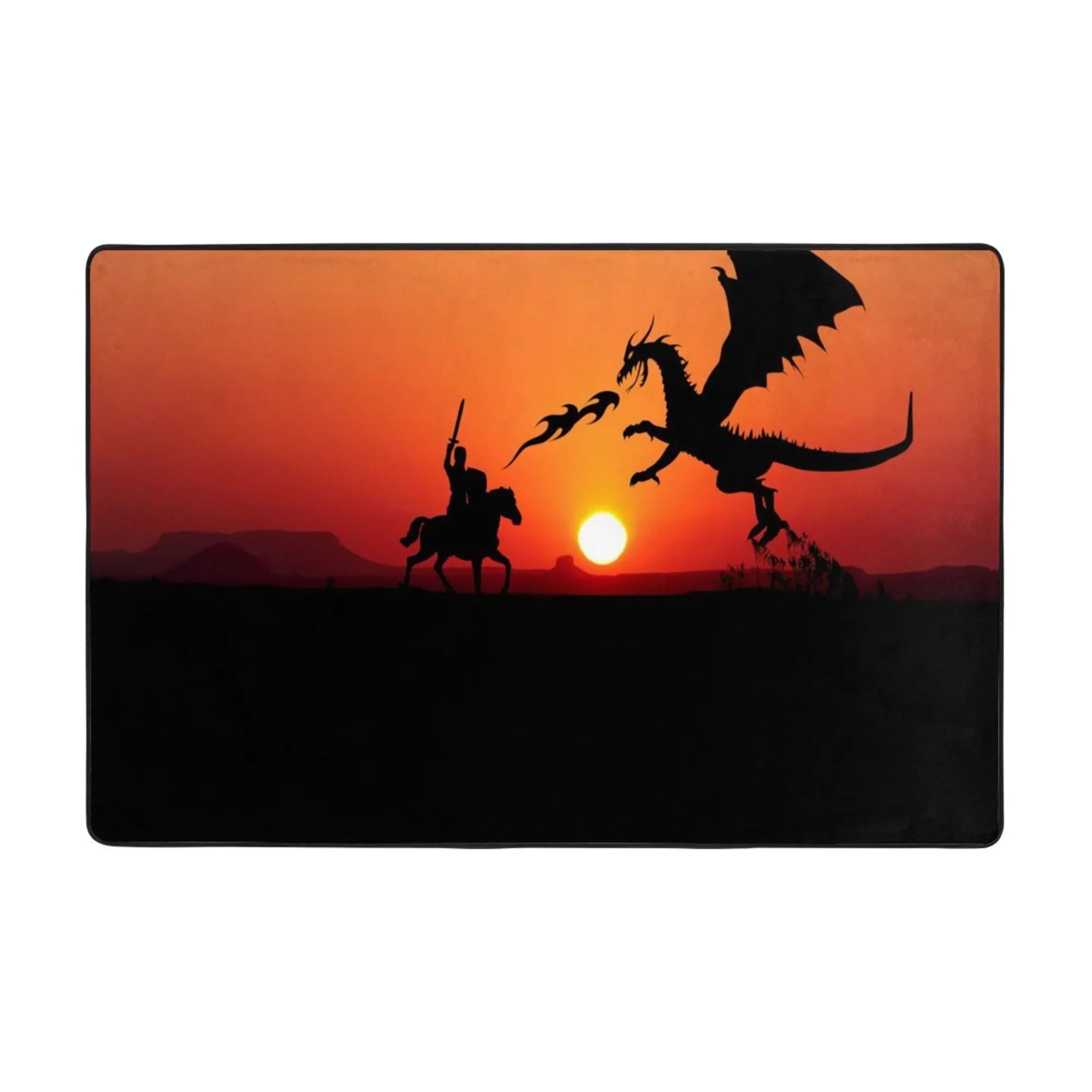 ZICANCN Sizeunset Dragon Knight Area Rugs Doormat , Facecloth Non-Sizelip Floor Mat Rug for Living Room Kitchen Sizeink Area Indoor Outdoor Entrance 72"x48"