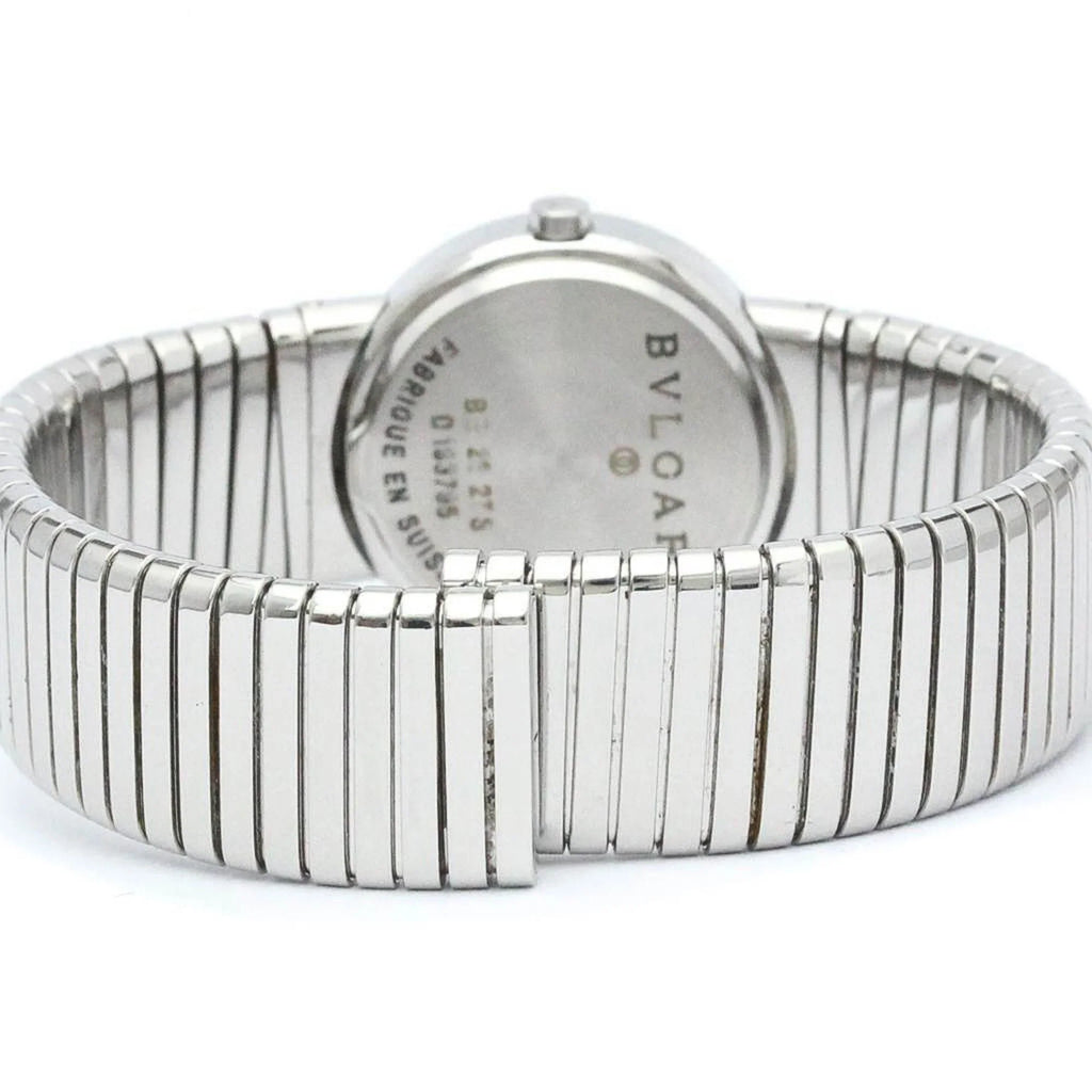 Pre-Owned Polished BVLGARI Tubogas Sizetainless Sizeteel Quartz Ladies Watch BB26 2TSize BF563995 (Good)