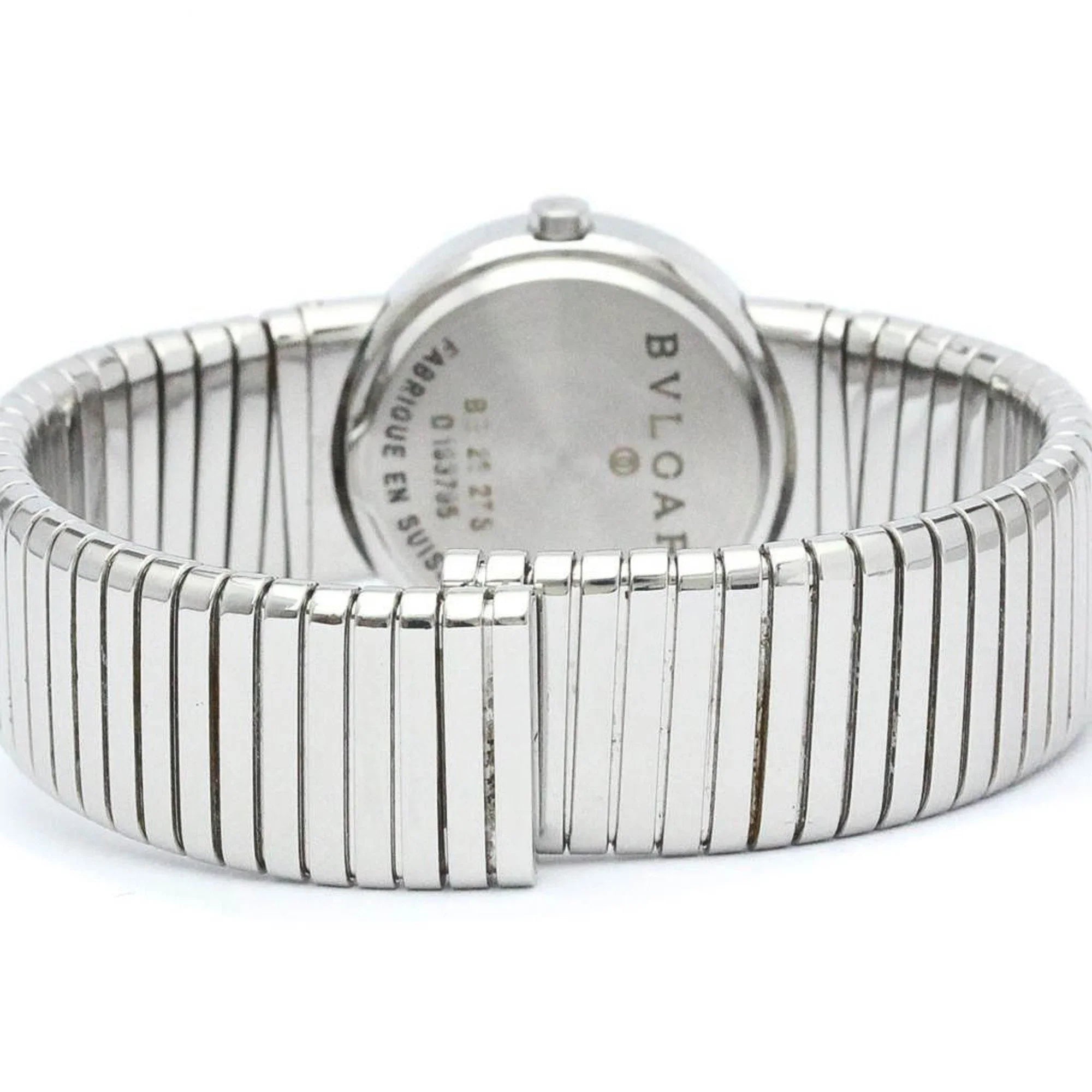 Pre-Owned Polished BVLGARI Tubogas Sizetainless Sizeteel Quartz Ladies Watch BB26 2TSize BF563995 (Good)