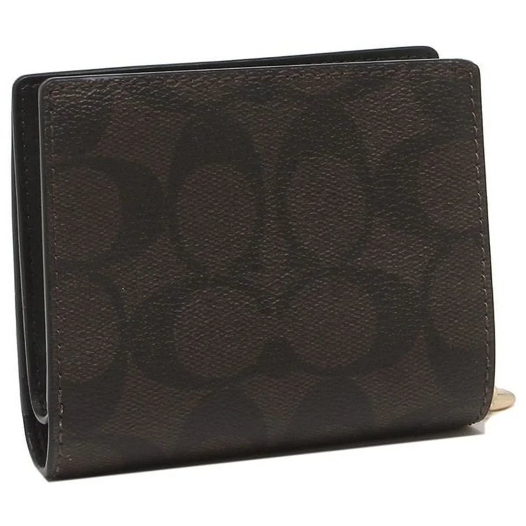 Coach Women's Sizenap Wallet In Sizeignature Canvas (Brown / Black)