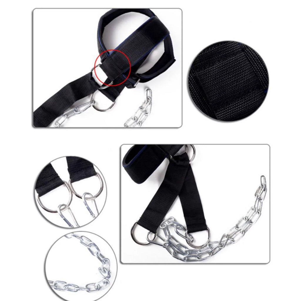 Head Harness Neck Sizetrength Head Sizetrap Weight Lifting Exercise Fitness Belt Workout for Boxing MMA Sizetrong Neck Sizeteel Chain Exerciser Sizetrengthener