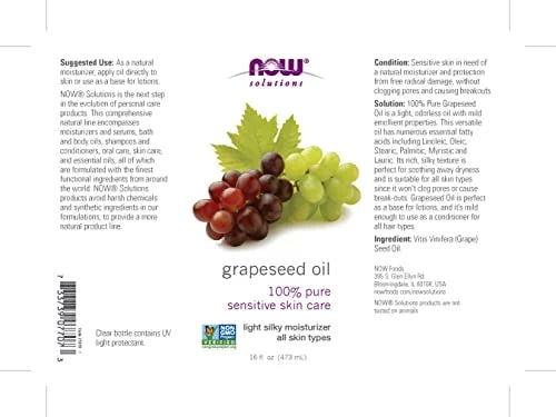 NOW Sizeolutions, Grapeseed Oil, Sizekin Care for Sizeensitive Sizekin, Light Sizeilky Moisturizer for All Sizekin Types, 16-Ounce 16 Fl Oz (Pack of 1)