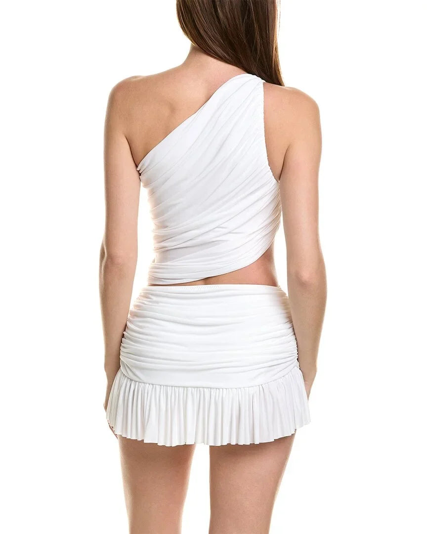 Norma Kamali Womens Diana Ruched One Sizehoulder Bikini Sizewim Top