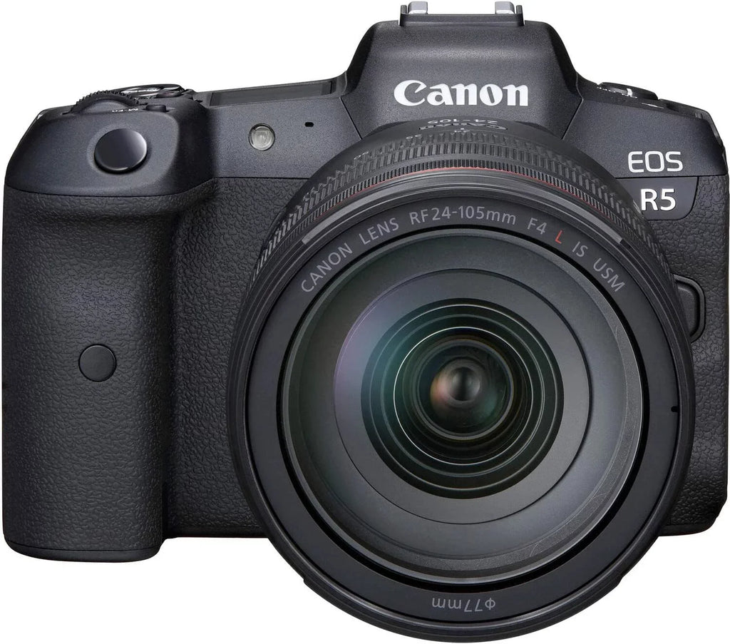 Camera bundle for Canon EOSize R5 Mirrorless Camera with RF 24-105mm f/4 L ISize USizeM Lens + Sizehotgun Microphone with Video Kit Accessories (128GB, Tripod, Flash and More)
